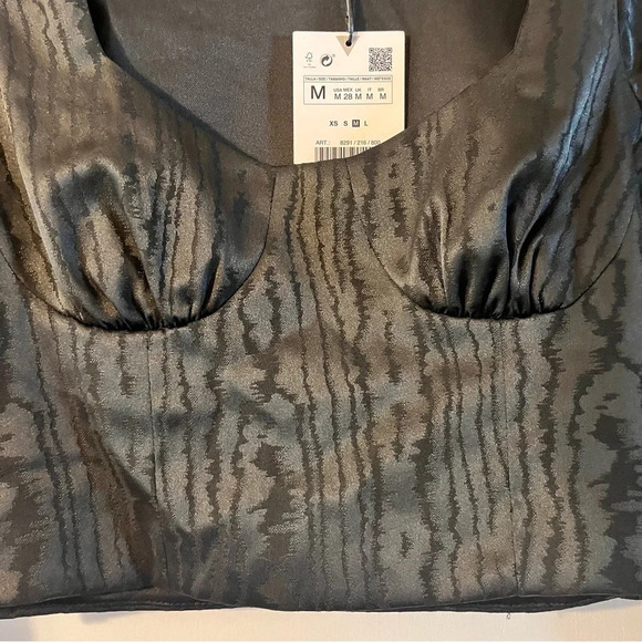 Zara Satin Effect  Cropped Longsleeve NWT - Picture 3 of 6